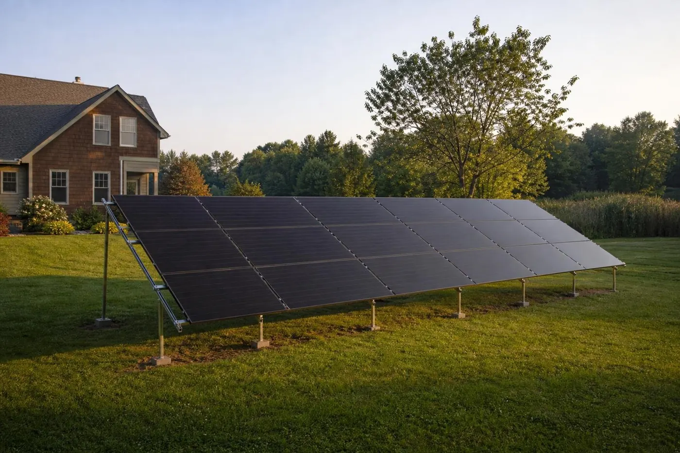 Ground-mounted solar array